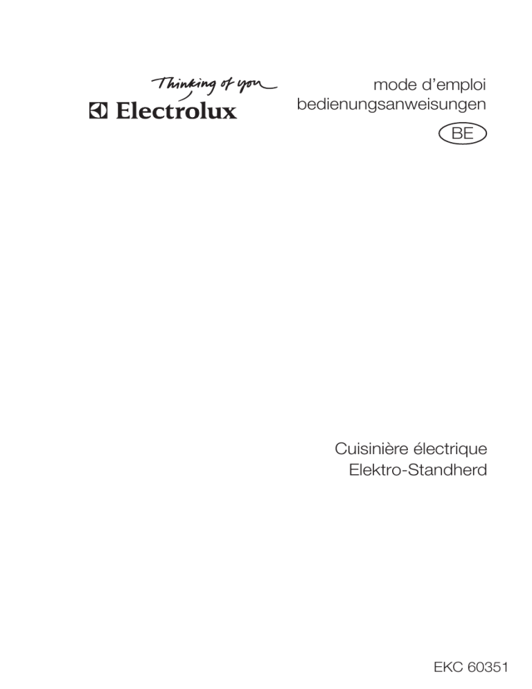 Electrolux EKC60351 User manual Electrolux EKC60351 User manual