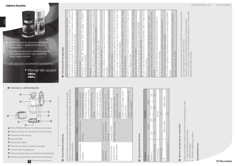 Electrolux CME11, CME10 User manual Electrolux CME11, CME10 User manual