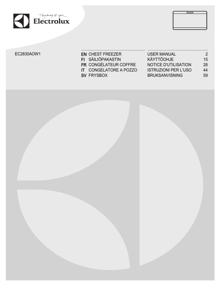 Electrolux EC2830AOW1 User manual Electrolux EC2830AOW1 User manual