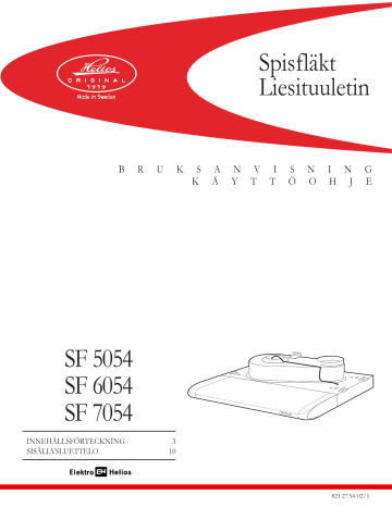 ELEKTRO HELIOS SF7054, SF6054, SF5054 User manual ELEKTRO HELIOS SF7054, SF6054, SF5054 User manual