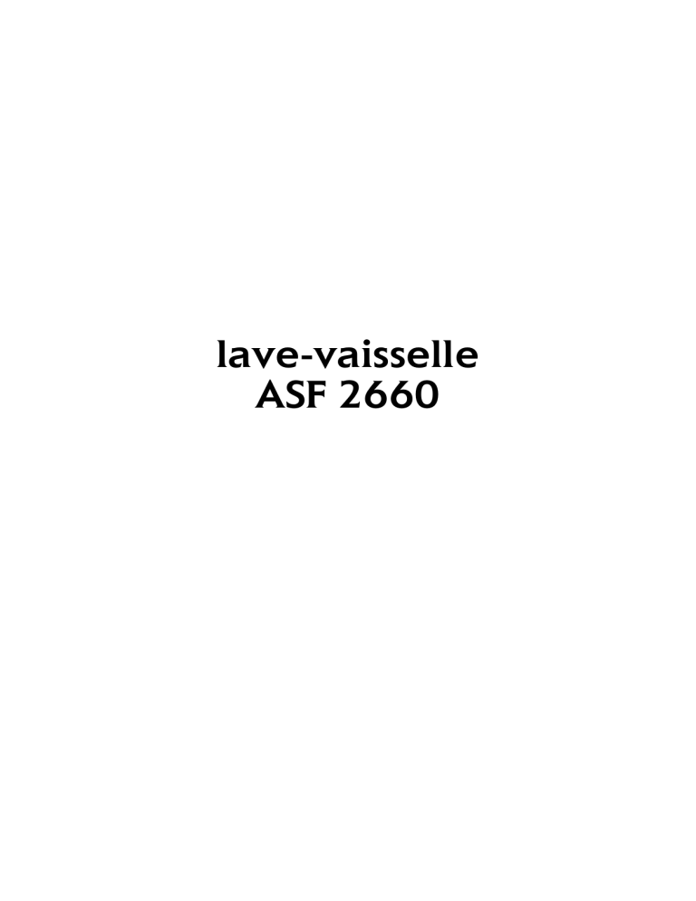 AEG FAV40730W, ASF2660 User manual AEG FAV40730W, ASF2660 User manual