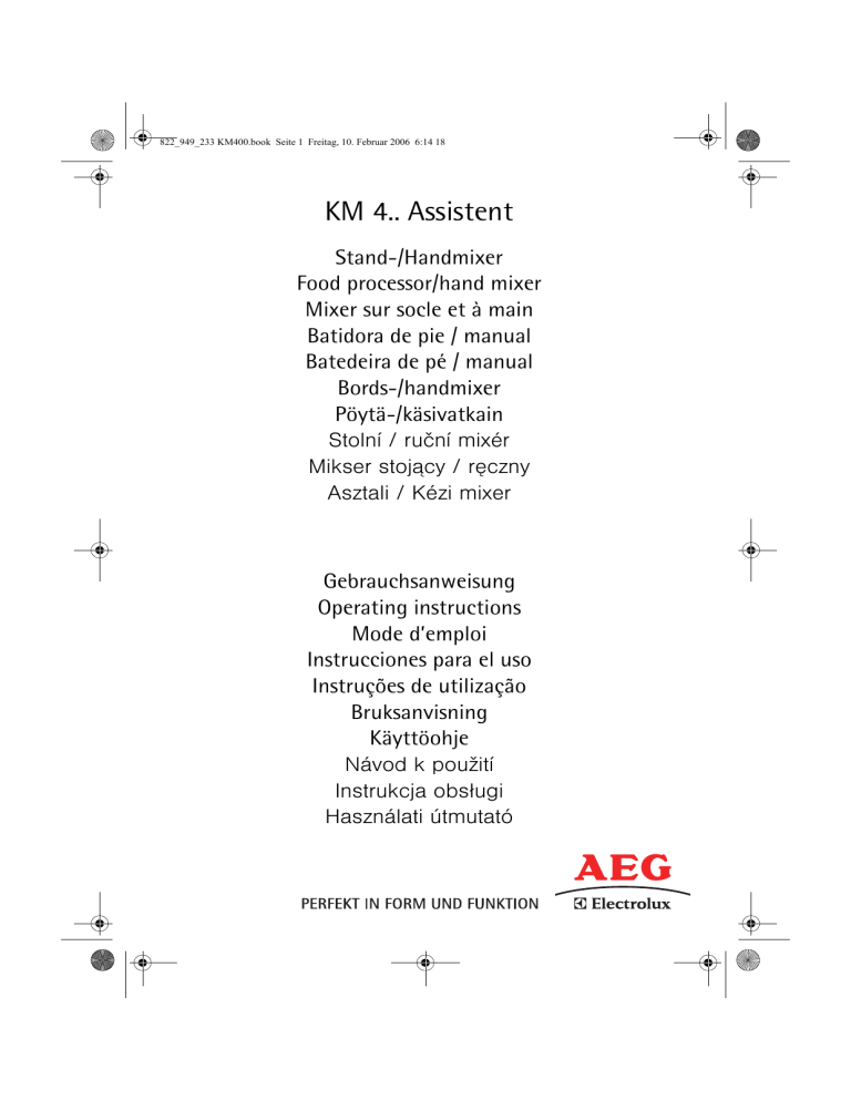 AEG KM400, KM450 User manual AEG KM400, KM450 User manual