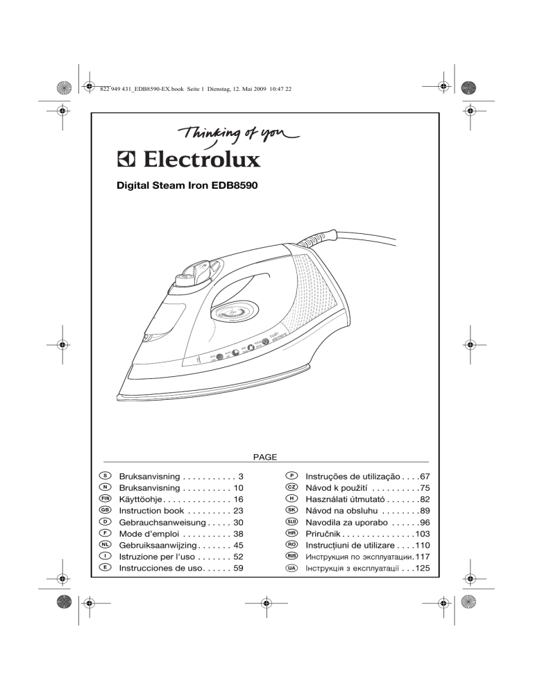 Electrolux EDB8590 User manual Electrolux EDB8590 User manual
