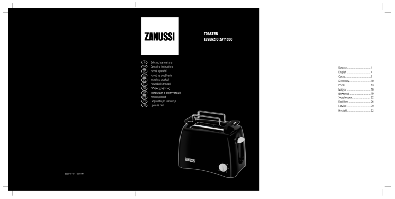 Zanussi ZAT1300 User manual Zanussi ZAT1300 User manual
