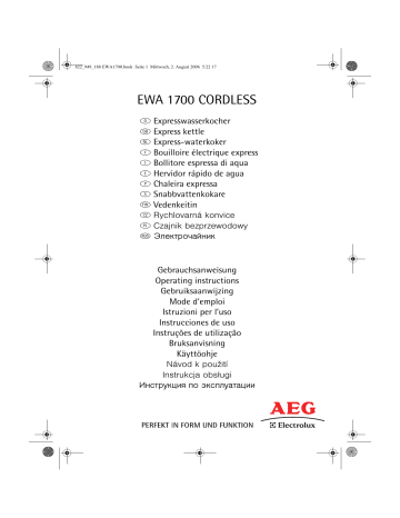 Aeg-Electrolux EWA1700 User manual Aeg-Electrolux EWA1700 User manual