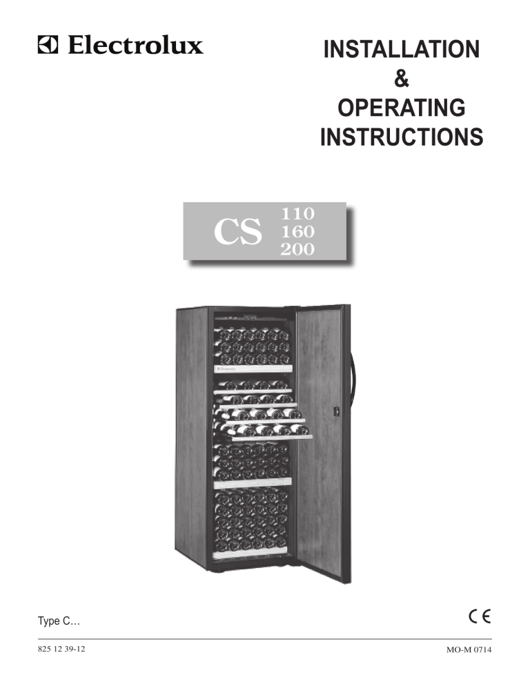 Electrolux CS160DV User manual Electrolux CS160DV User manual