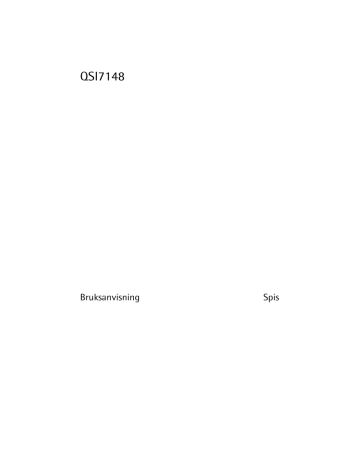 HUSQVARNA-ELECTROLUX QSI7148W User manual HUSQVARNA-ELECTROLUX QSI7148W User manual