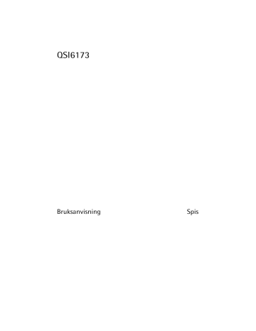 HUSQVARNA-ELECTROLUX QSI6173X User manual HUSQVARNA-ELECTROLUX QSI6173X User manual