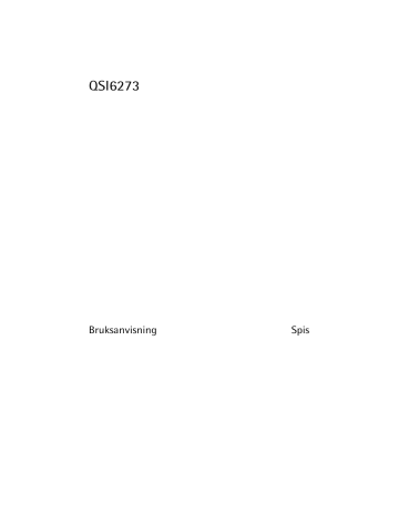 HUSQVARNA-ELECTROLUX QSI6273W User manual HUSQVARNA-ELECTROLUX QSI6273W User manual