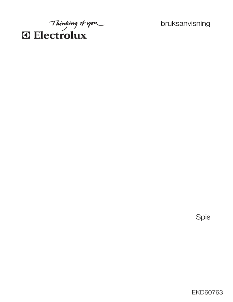 Electrolux EKD60763X User manual Electrolux EKD60763X User manual