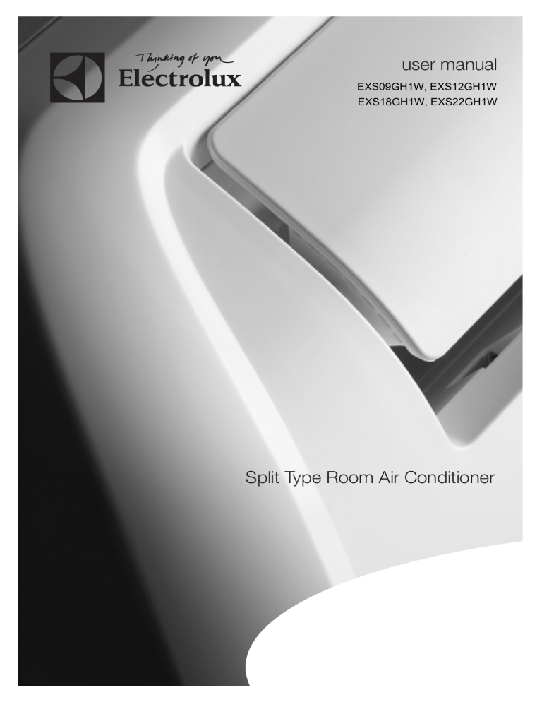 Electrolux EXS09GH1WI User manual Electrolux EXS09GH1WI User manual