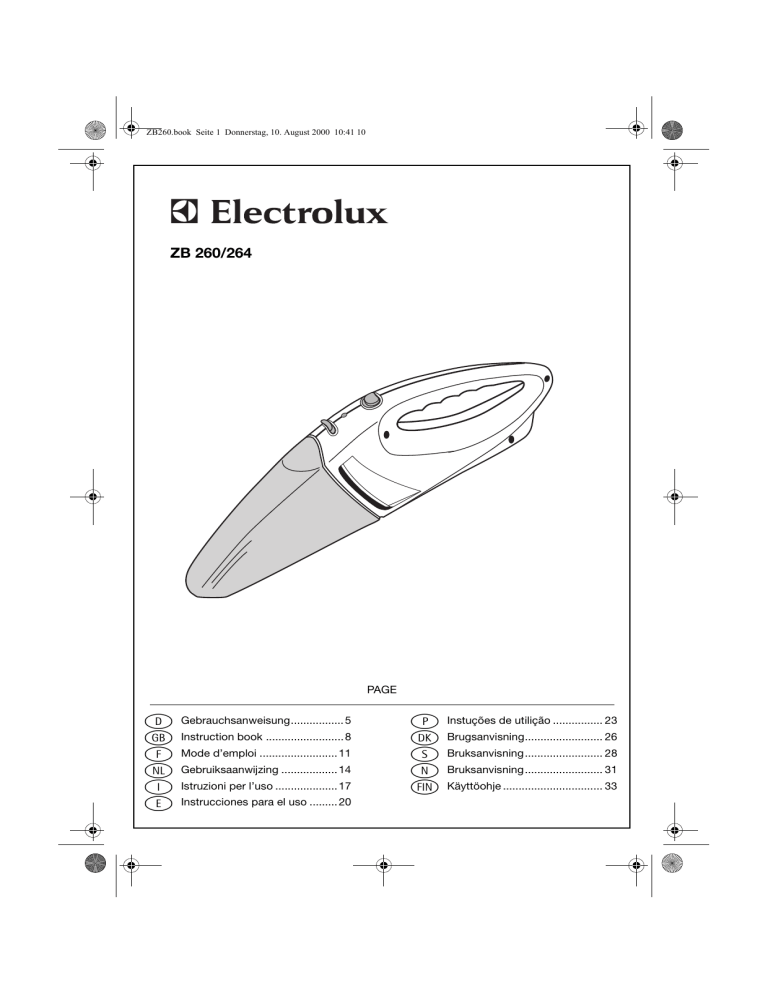 Electrolux ZB284 User manual Electrolux ZB284 User manual