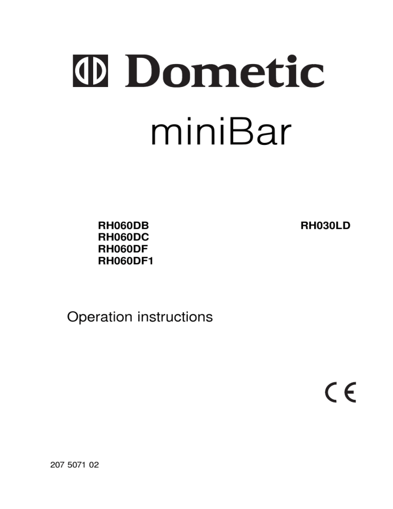 Dometic A552EBP, A552E, RH057, RH060 User manual Dometic A552EBP, A552E, RH057, RH060 User manual