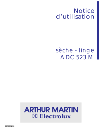 ARTHUR MARTIN ADC523M User manual ARTHUR MARTIN ADC523M User manual