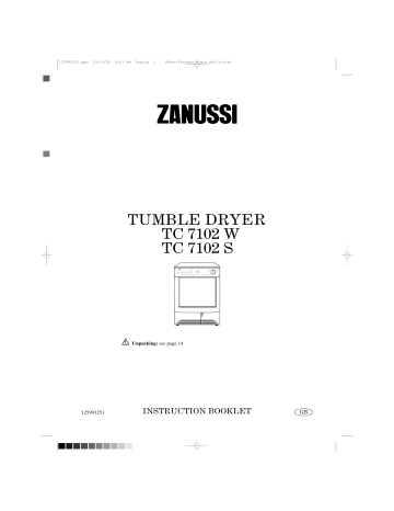 Zanussi TC7102S, TC7102W User manual Zanussi TC7102S, TC7102W User manual