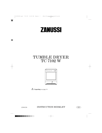 Zanussi TC7102S User manual Zanussi TC7102S User manual