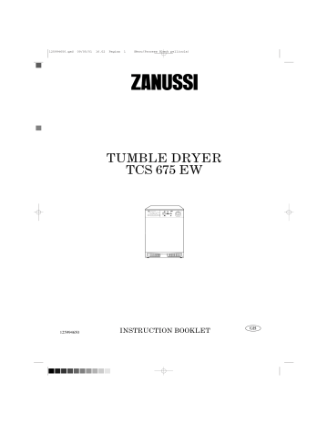 Zanussi TCS675EW User manual Zanussi TCS675EW User manual