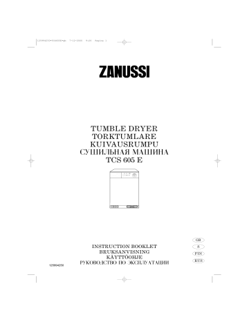 Zanussi TCS605E User manual Zanussi TCS605E User manual