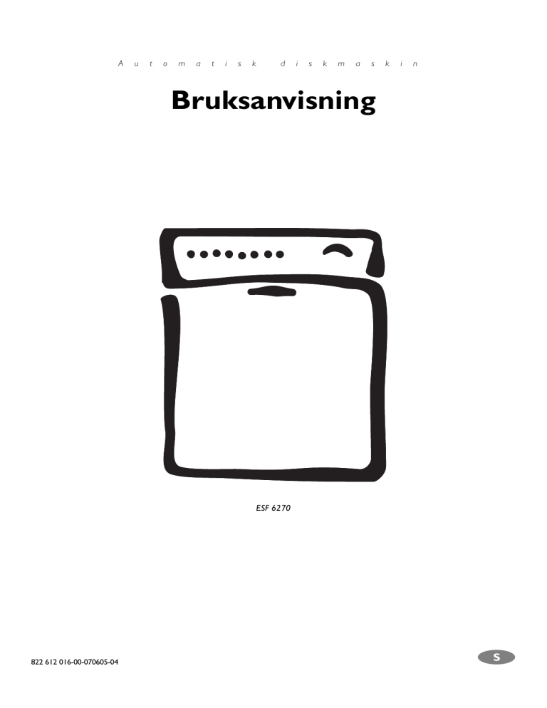 Electrolux ESF6270 User manual Electrolux ESF6270 User manual