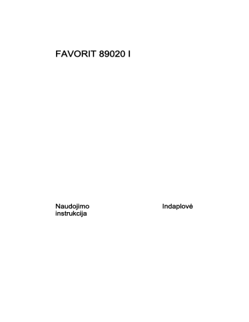 Aeg-Electrolux F89020IM Vartotojo vadovas | Manualzz Aeg-Electrolux F89020IM Vartotojo vadovas | Manualzz