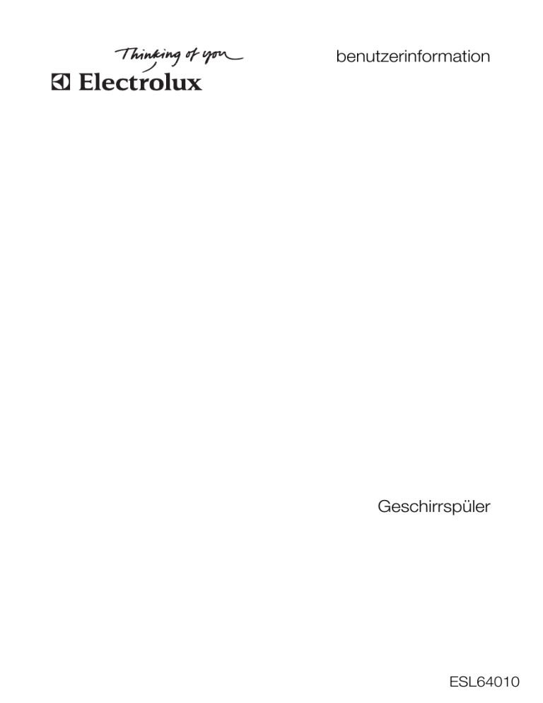 Electrolux ESL64010 User manual Electrolux ESL64010 User manual