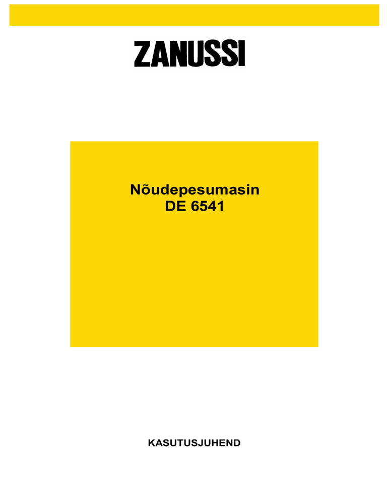Zanussi DE6541 User manual Zanussi DE6541 User manual