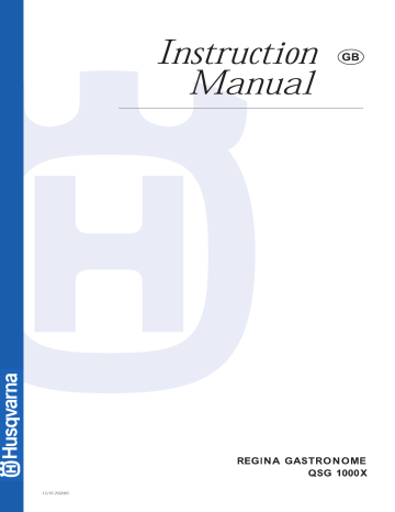 HUSQVARNA-ELECTROLUX QSG1000X User manual HUSQVARNA-ELECTROLUX QSG1000X User manual