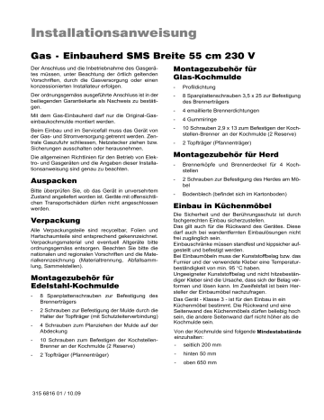 Electrolux GHL345WE, GHGL445WE, GHGL445SP, GHL345SW, GHGL445CN Installation guide Electrolux GHL345WE, GHGL445WE, GHGL445SP, GHL345SW, GHGL445CN Installation guide