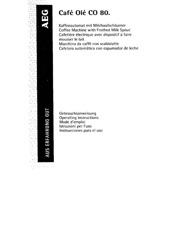 AEG CAFEOLECO80 User manual AEG CAFEOLECO80 User manual