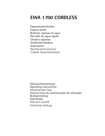 Aeg-Electrolux EWA1700 User manual Aeg-Electrolux EWA1700 User manual