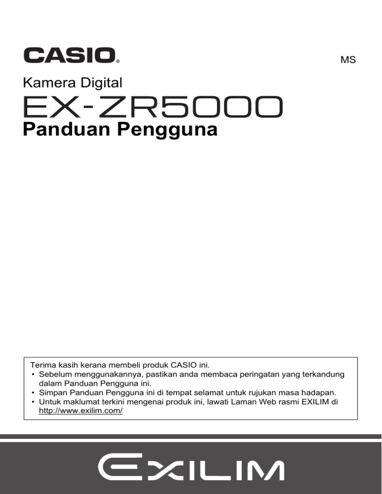 Casio EX-ZR5000 User manual Casio EX-ZR5000 User manual