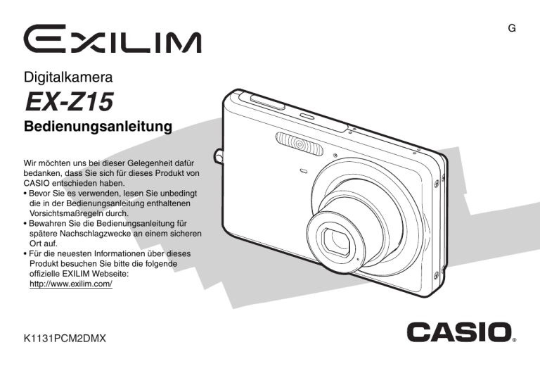 Casio EX-Z15 User manual Casio EX-Z15 User manual