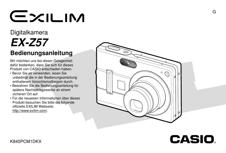 Casio EX-Z57 User manual Casio EX-Z57 User manual