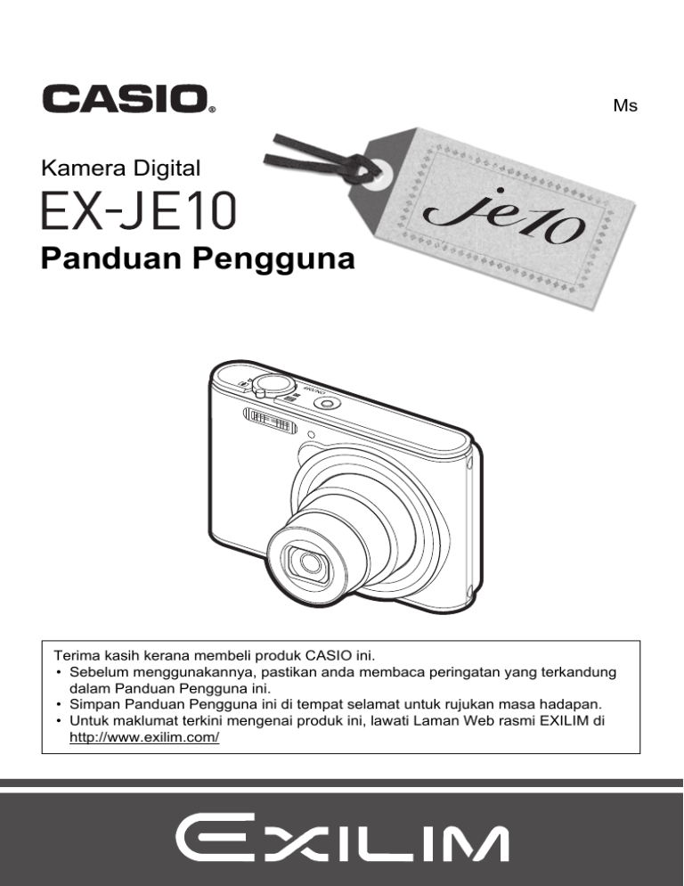 Casio EX-JE10 User manual Casio EX-JE10 User manual
