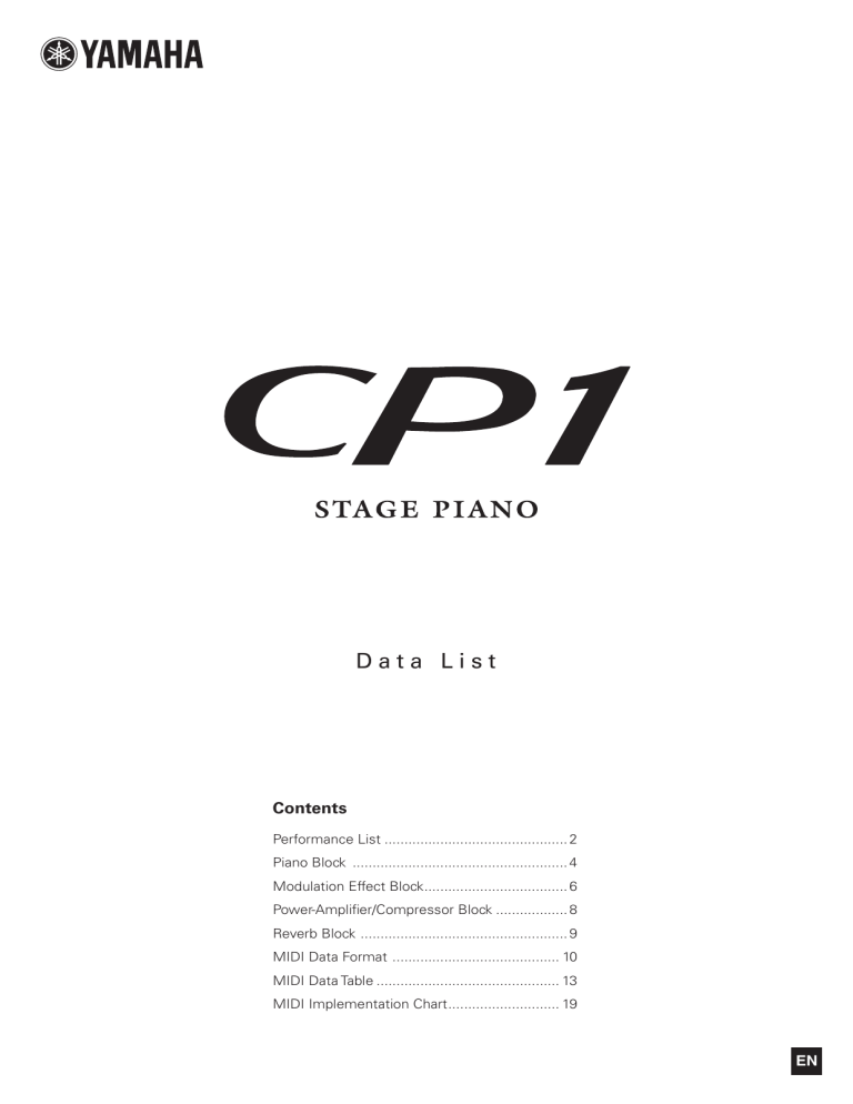 Yamaha CP1 Datasheet Yamaha CP1 Datasheet