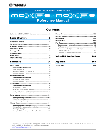 Yamaha MOXF6/MOXF8 Reference Manual | Manualzz
