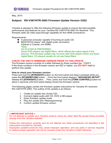 Yamaha HTR-3063 User manual Yamaha HTR-3063 User manual