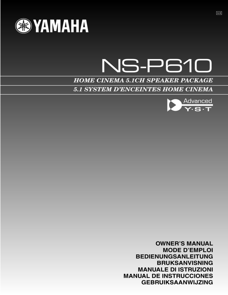 Yamaha NS-P610 Owner's manual Yamaha NS-P610 Owner's manual