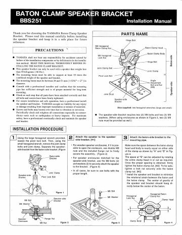 Yamaha BBS251 Installation Manual EN (image) | Manualzz Yamaha BBS251 Installation Manual EN (image) | Manualzz