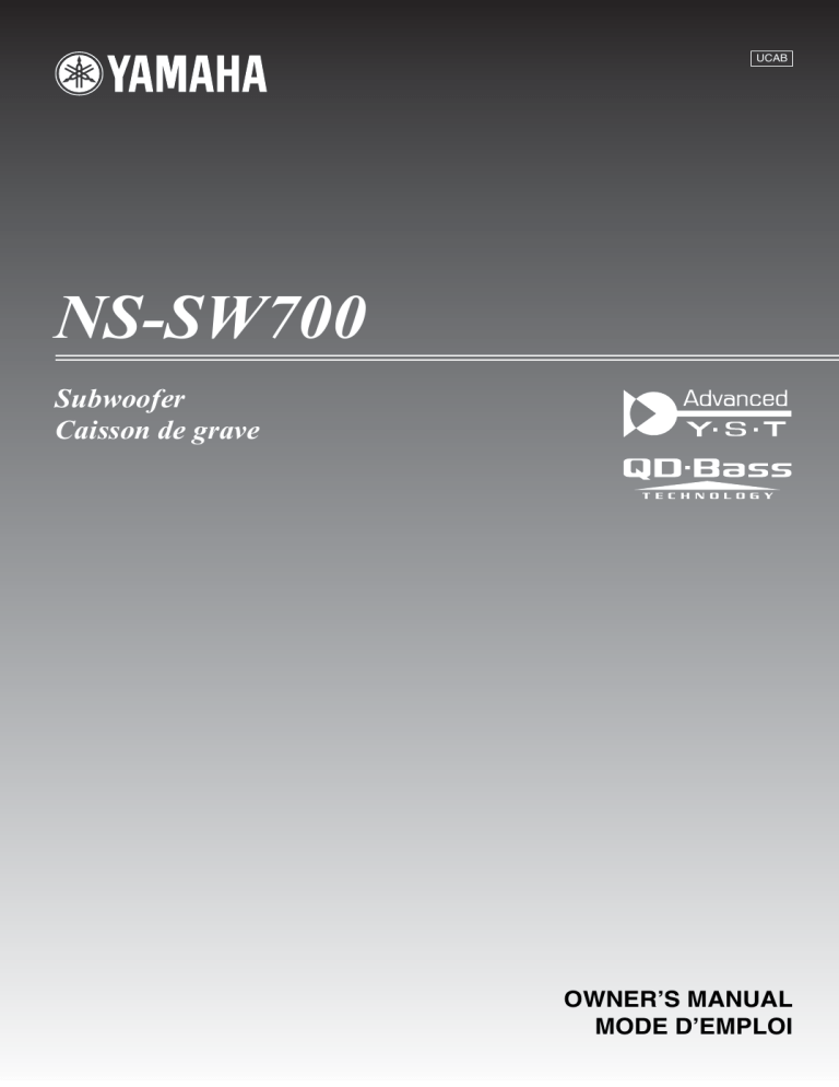 Yamaha NS-SW700 Owner's manual Yamaha NS-SW700 Owner's manual
