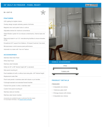 Sub Zero BI 36F O RH Installation Guide Manualzz