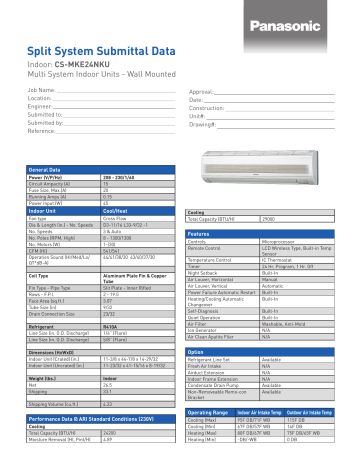 Panasonic CSMKE24NKU Owner's manual Panasonic CSMKE24NKU Owner's manual