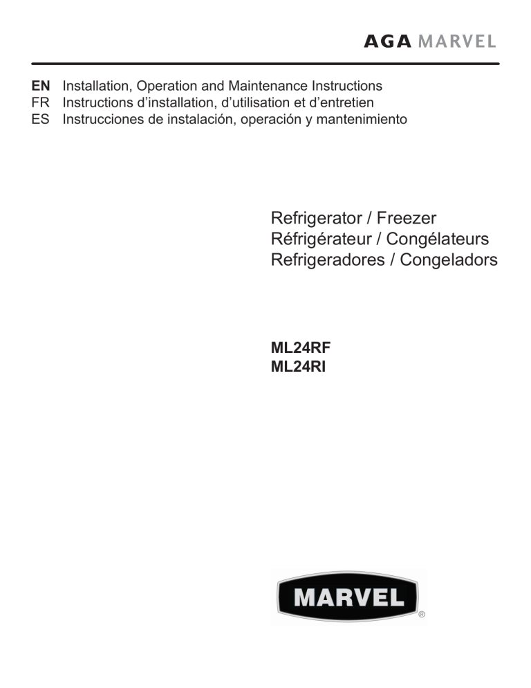 Marvel ML24RFS2LB Owner's manual Marvel ML24RFS2LB Owner's manual