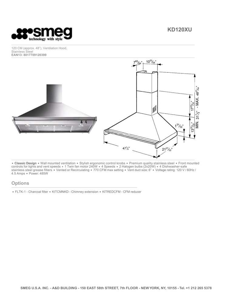 Smeg KD120XU User manual Smeg KD120XU User manual
