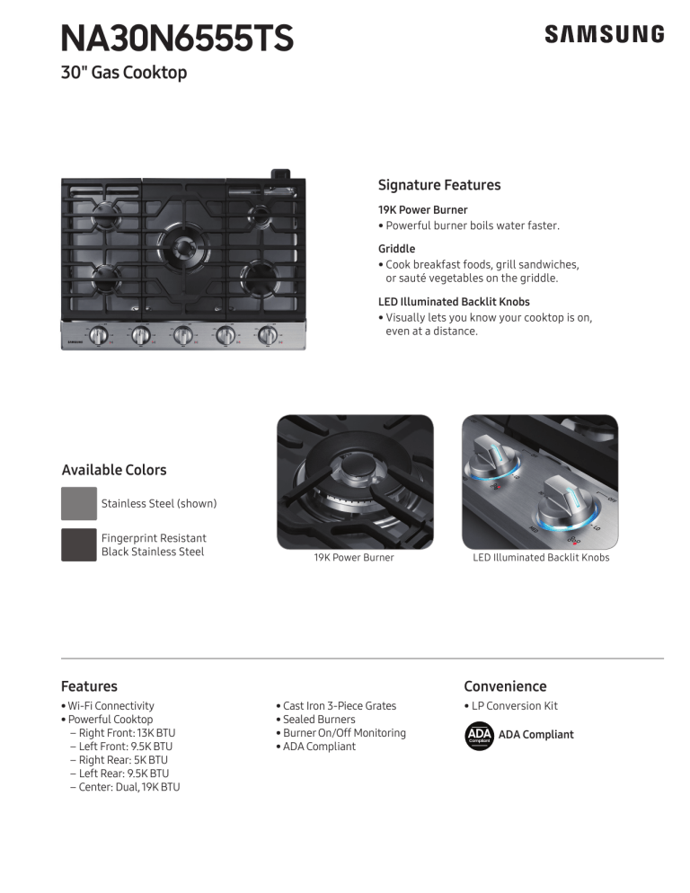 Samsung NA30N6555TS, NA30N6555TG Specification Samsung NA30N6555TS, NA30N6555TG Specification