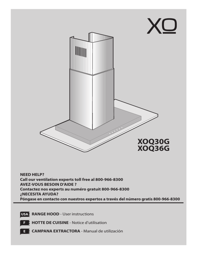 XO XOQ30G, XOQ36G, XOQ36GMUA, XOQ30GMUA Owner's manual XO XOQ30G, XOQ36G, XOQ36GMUA, XOQ30GMUA Owner's manual
