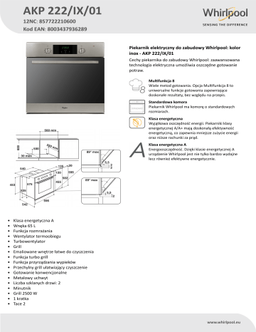 Whirlpool Akp Ix Oven Product Data Sheet Manualzz