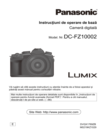Panasonic DCFZ10002 Quick start guide Panasonic DCFZ10002 Quick start guide