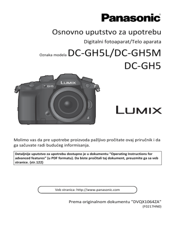 Panasonic DCGH5L, DCGH5M Operating instructions Panasonic DCGH5L, DCGH5M Operating instructions