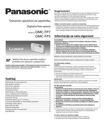 Panasonic DMCFP7, DMCFP5 Operating instructions Panasonic DMCFP7, DMCFP5 Operating instructions